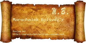 Marschalek Bolivár névjegykártya